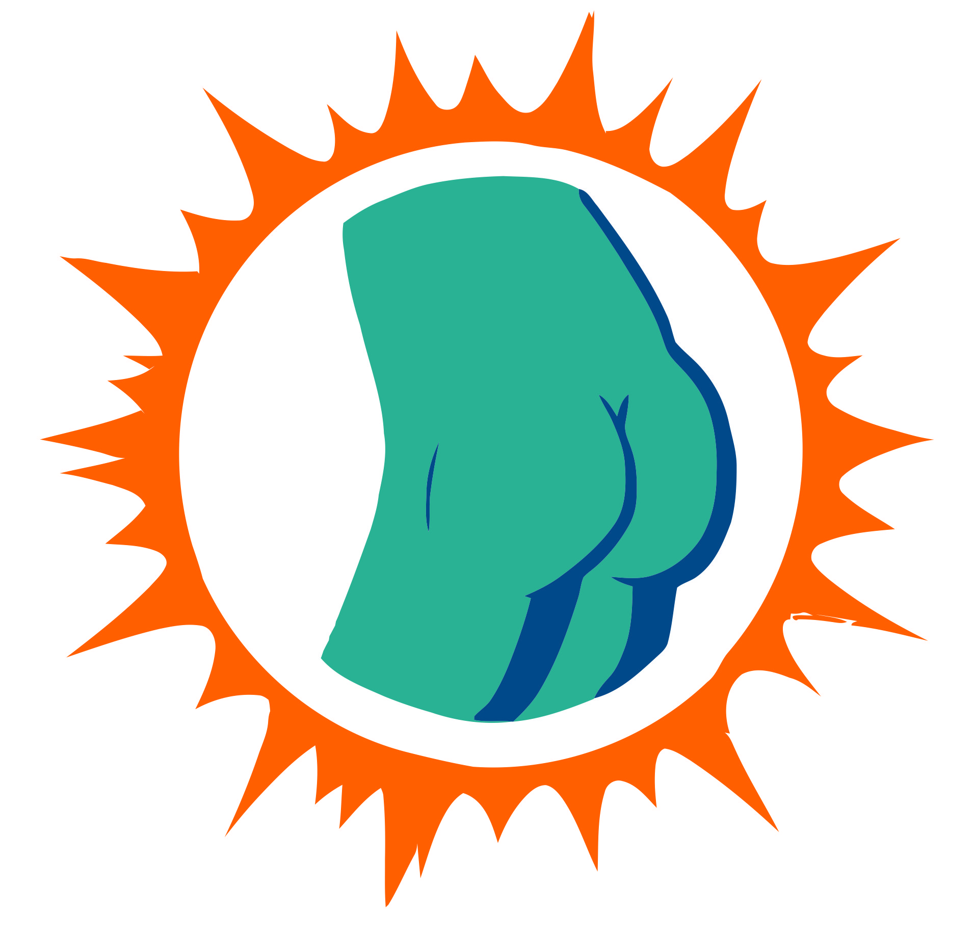 Miami Dolphins Butts Logo DIY iron on transfer (heat transfer)
